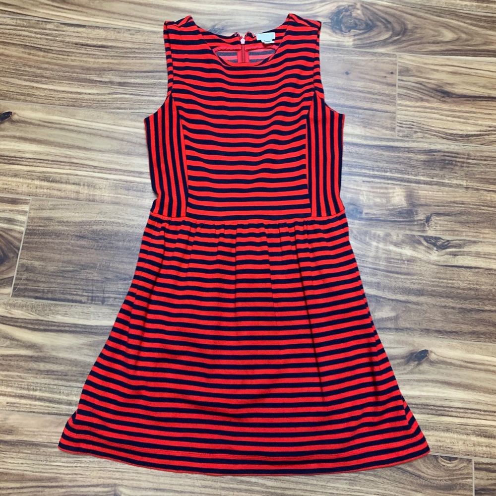 - - J. Crew red & navy blue striped dress size XS